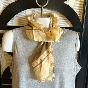 Vintage Saks Fifth Avenue 26” Square Flower Stripe Head / Neck Scarf.